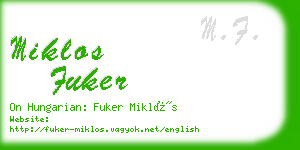 miklos fuker business card